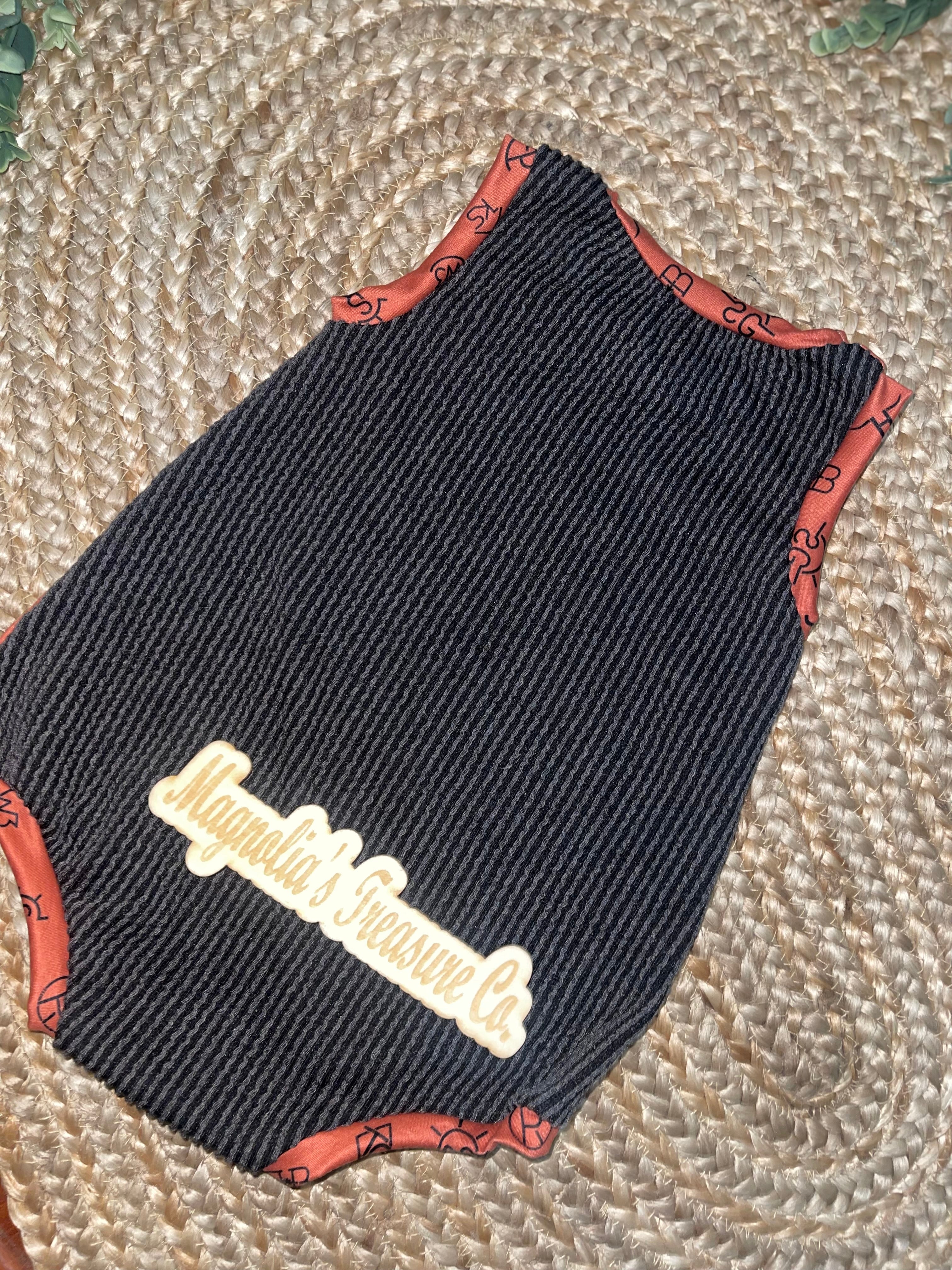 Cattle brand bubble tank romper