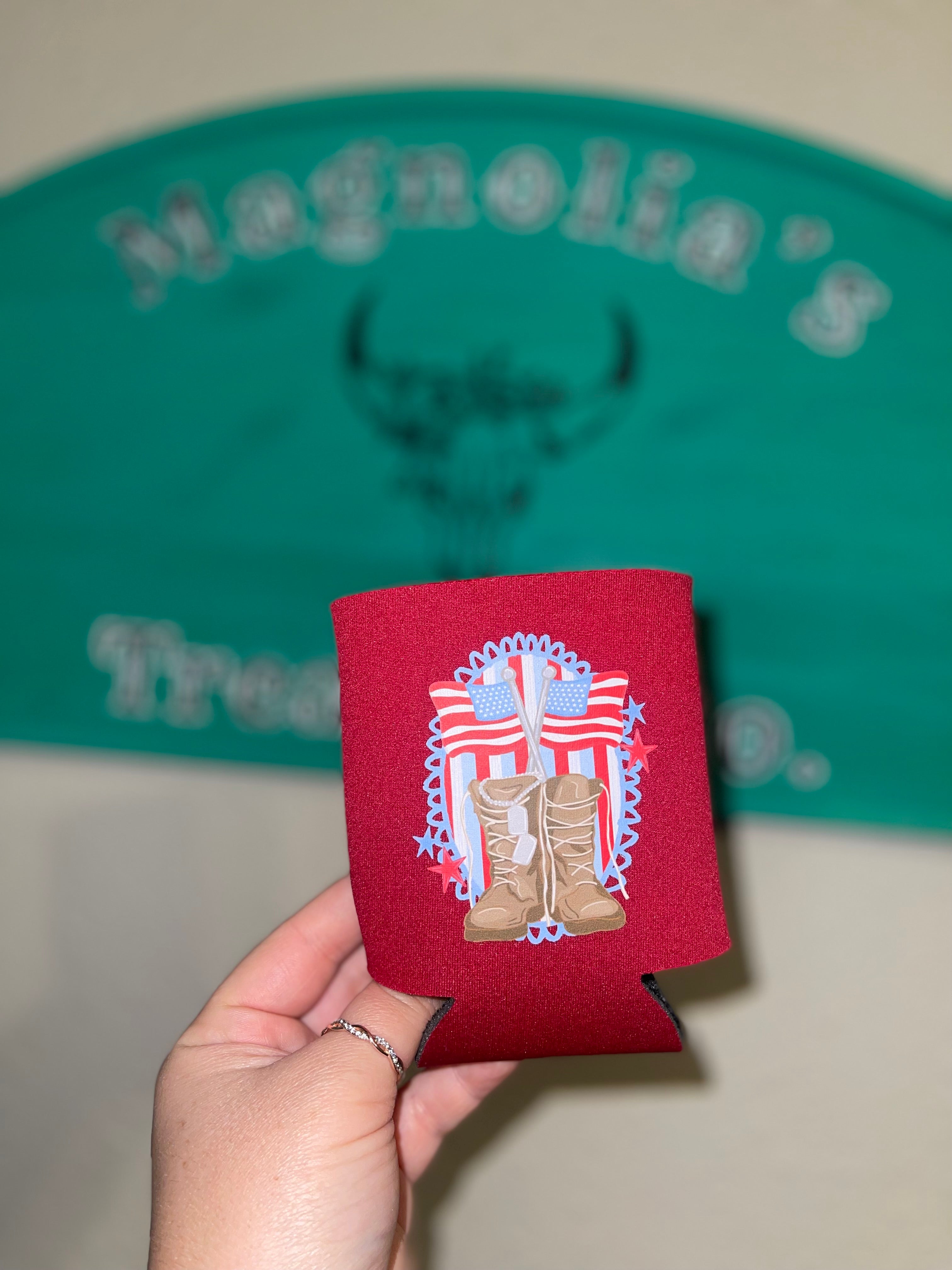 USA boots koozie