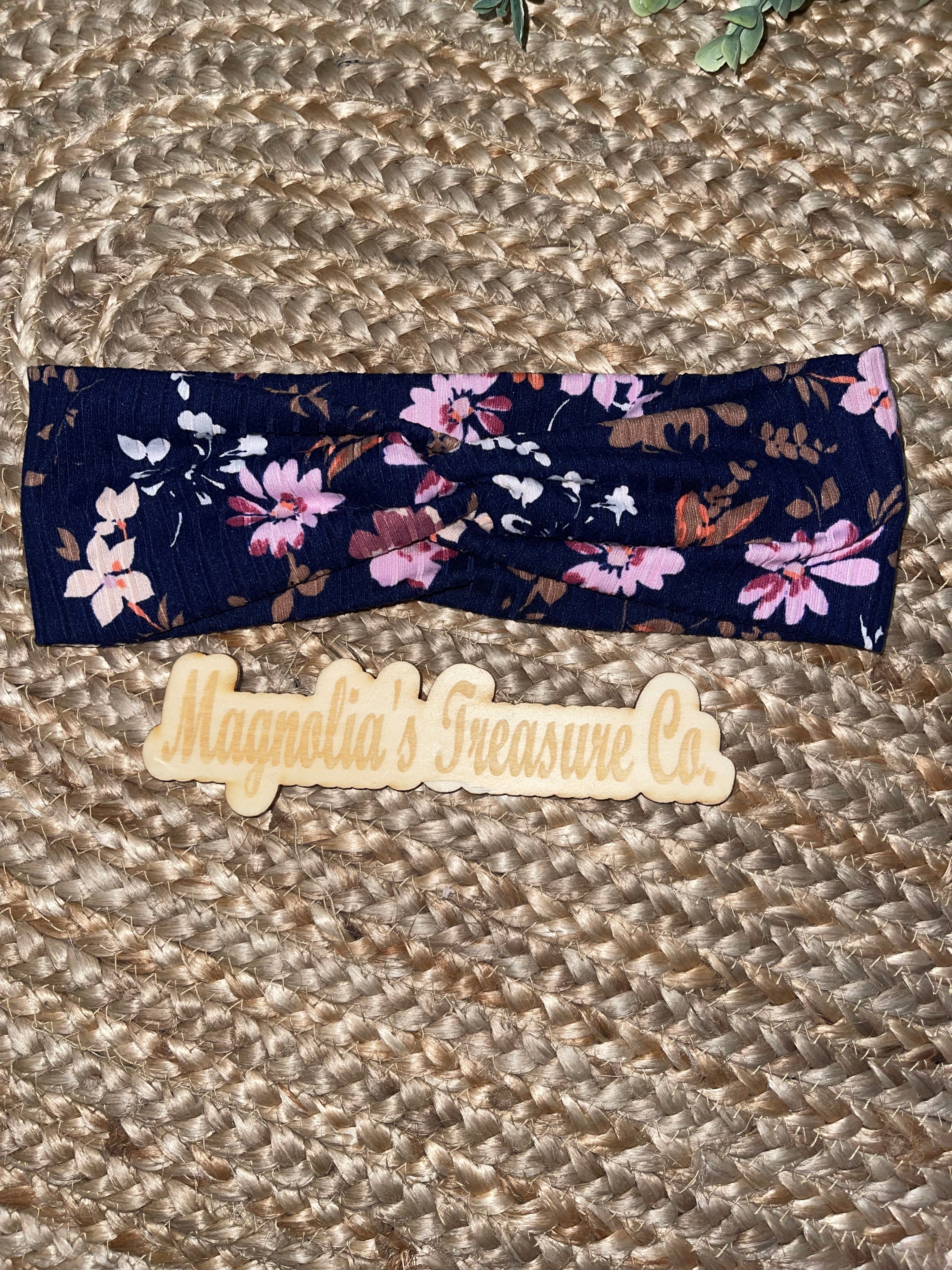 Blue floral headband
