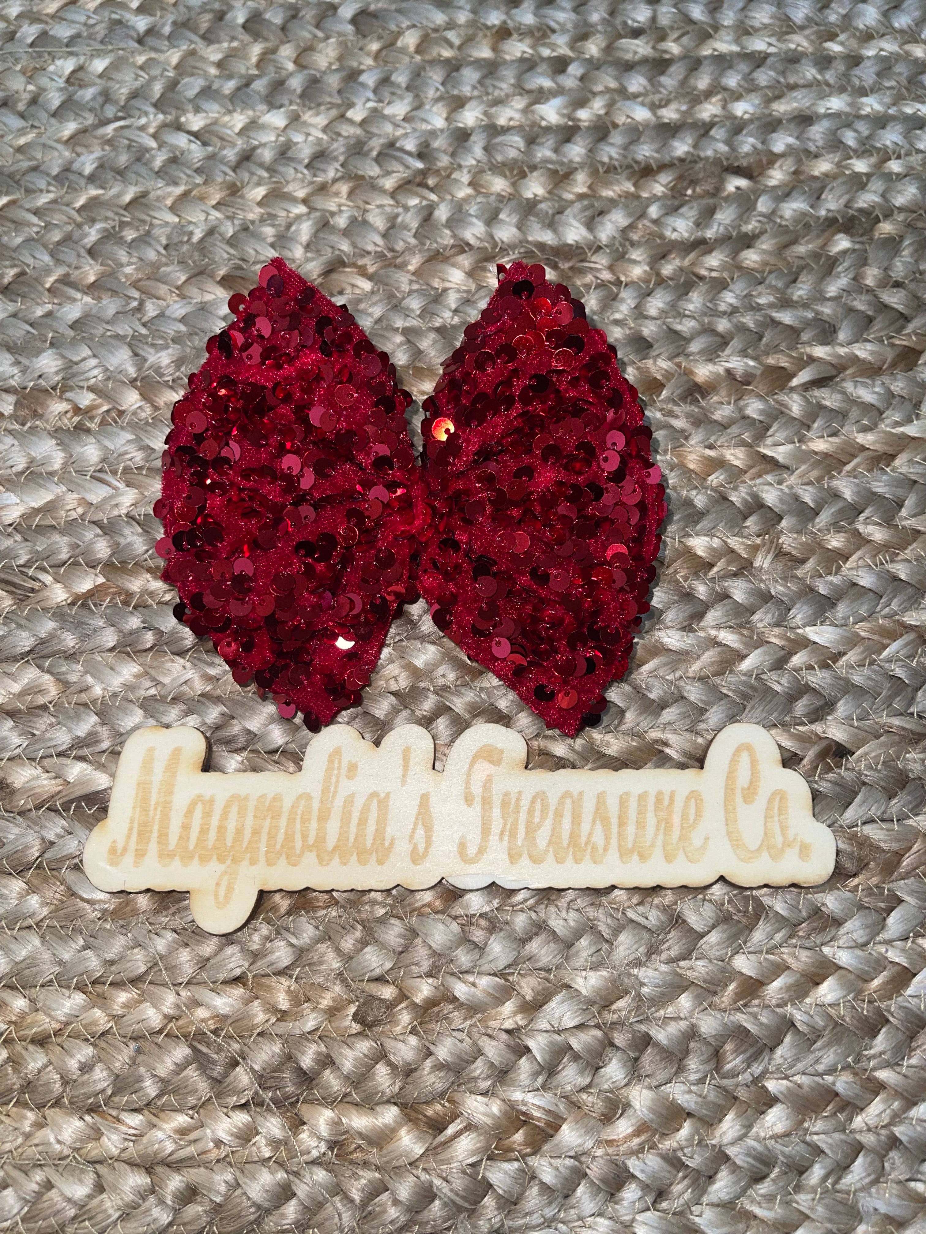Red sequin bow