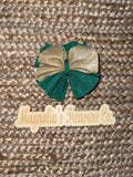 Green & gold shredded bow