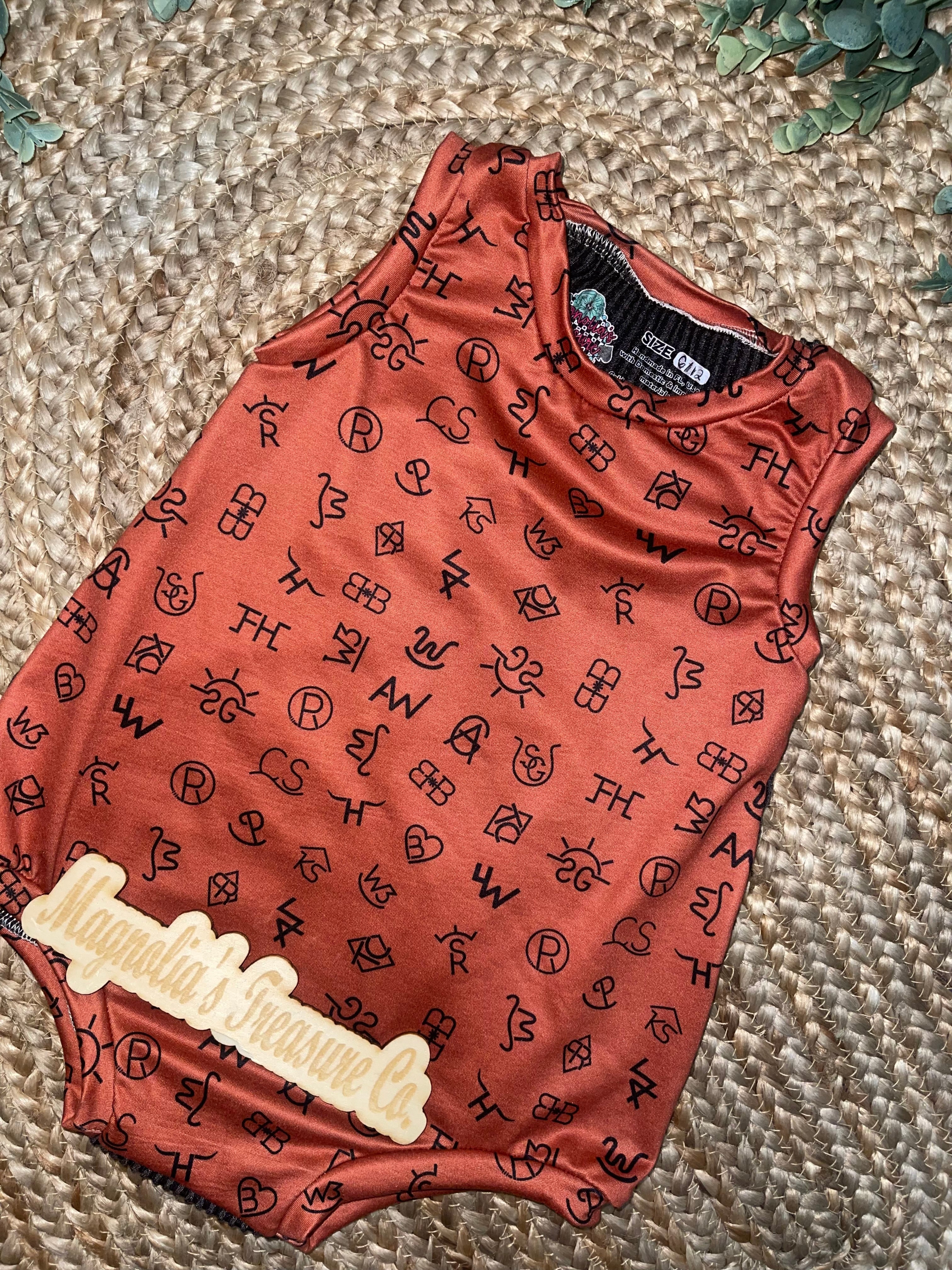 Cattle brand bubble tank romper