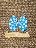 Dark blue checkered bow