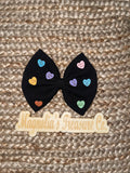Black convo hearts bow