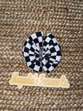 Messy checkered bow