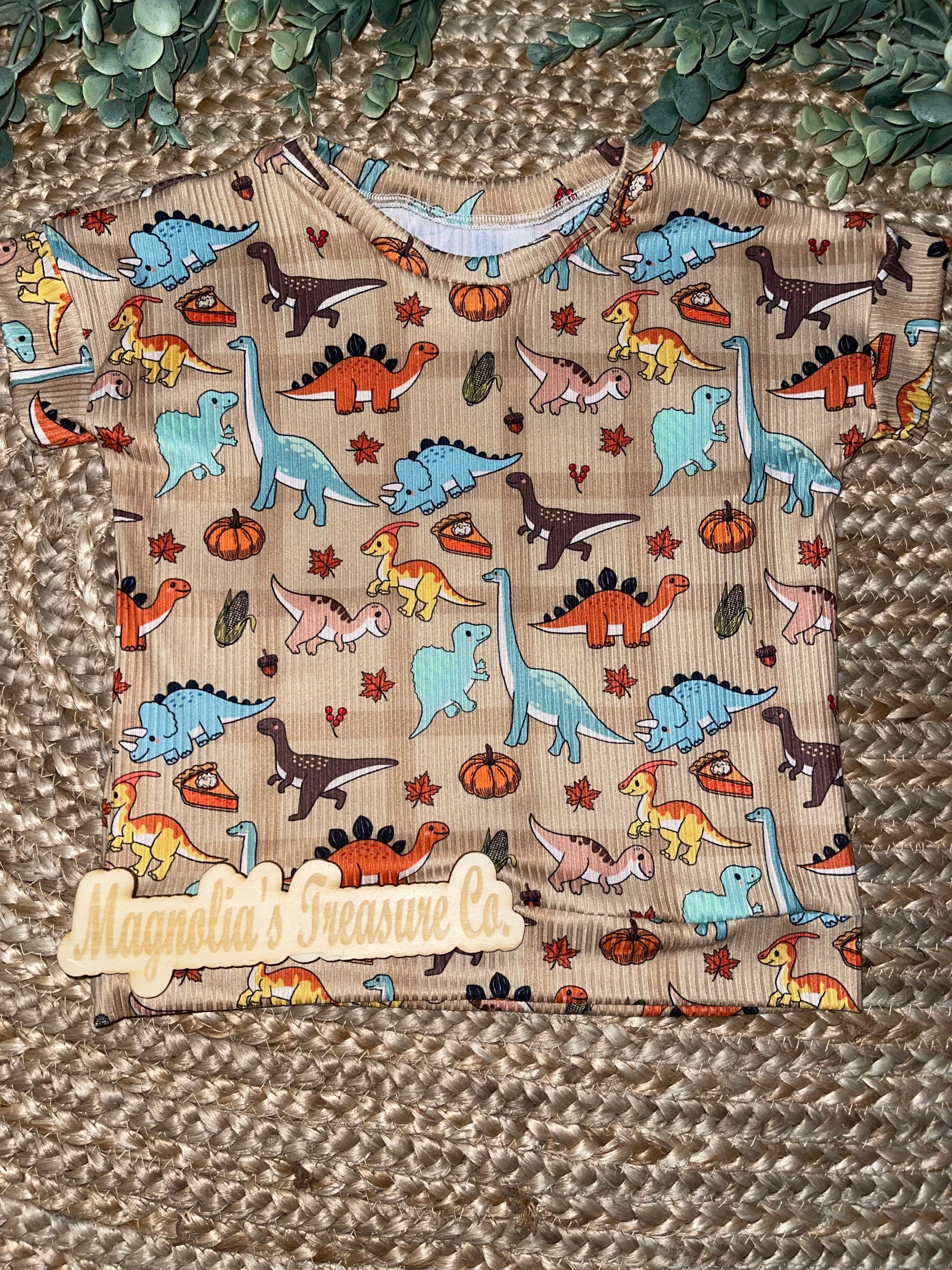 Dino/ fall boxy tee