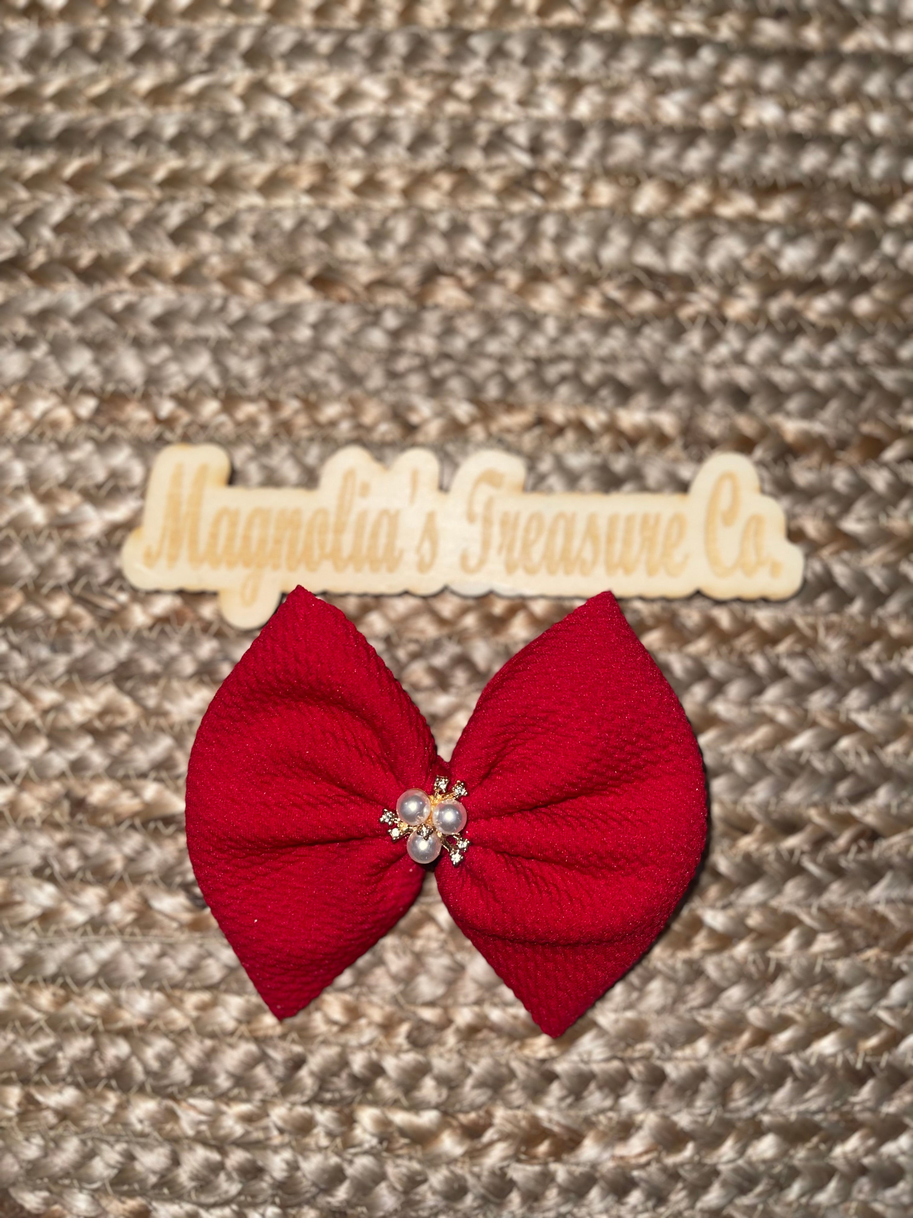 Red with pearl charm