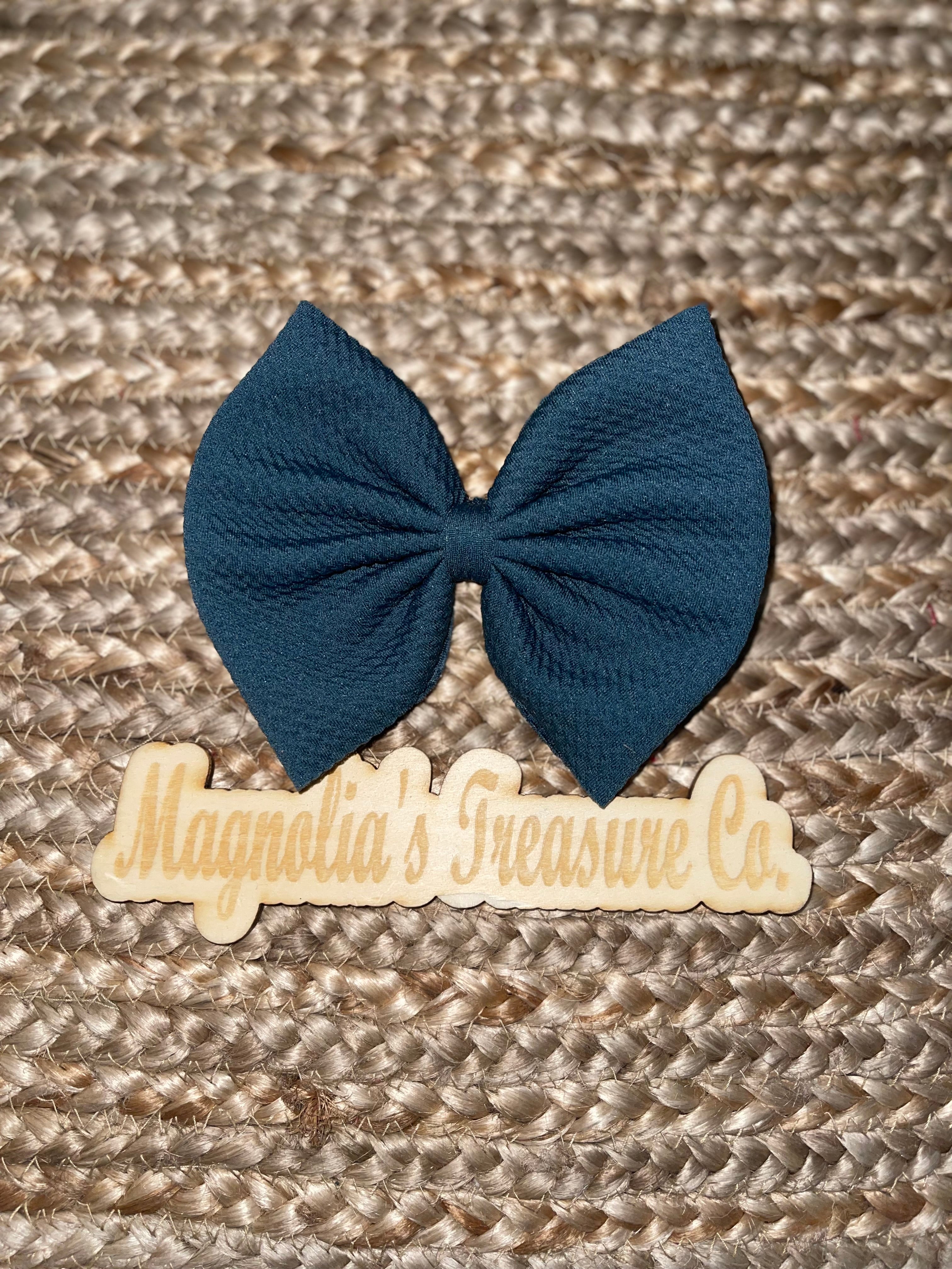Dark blue bow