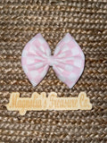 Light pink checkered bow